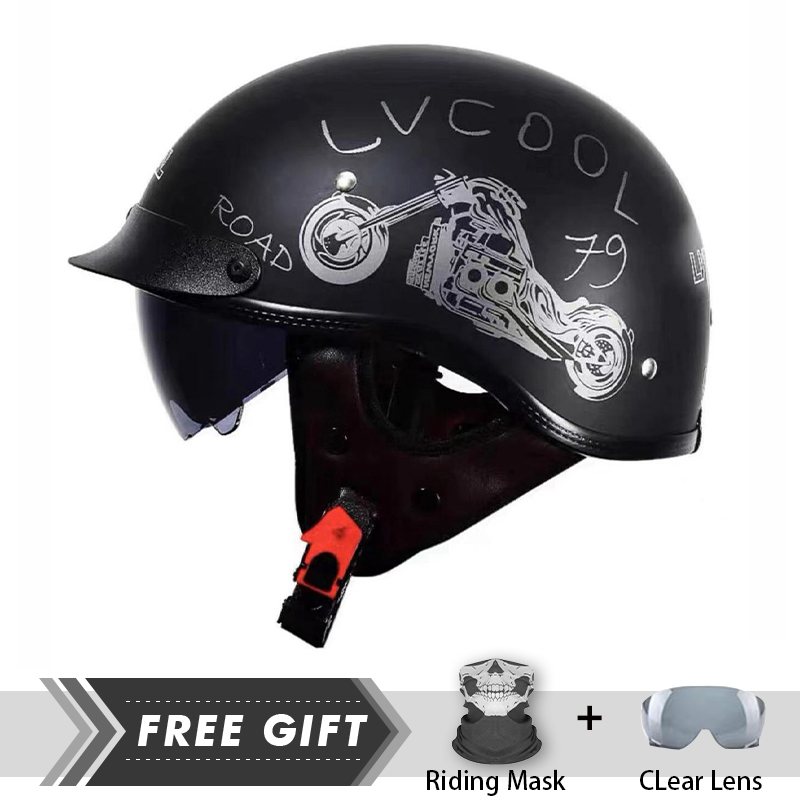 Motorcycle Gear Store - Шлем на пол лица унисекс, АБС-пластик,