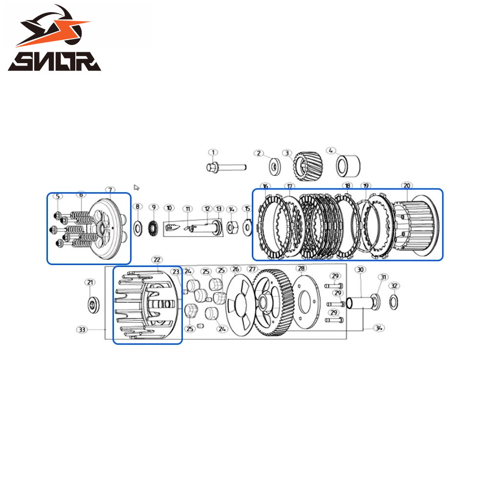 Корзина сцепления SNOR в сборе – обзор и цена Motorcycle Gear Sleeve